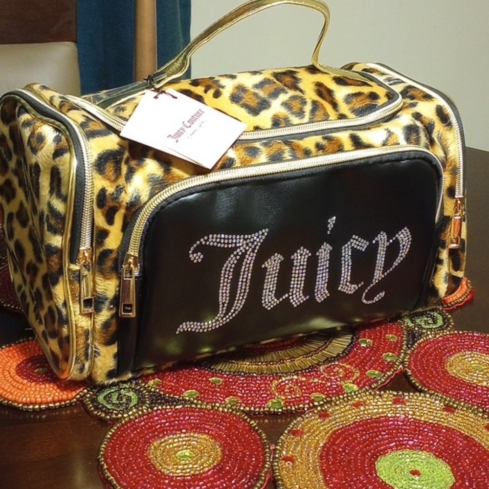 Juicy Couture Leopard Print Cosmetic Bag